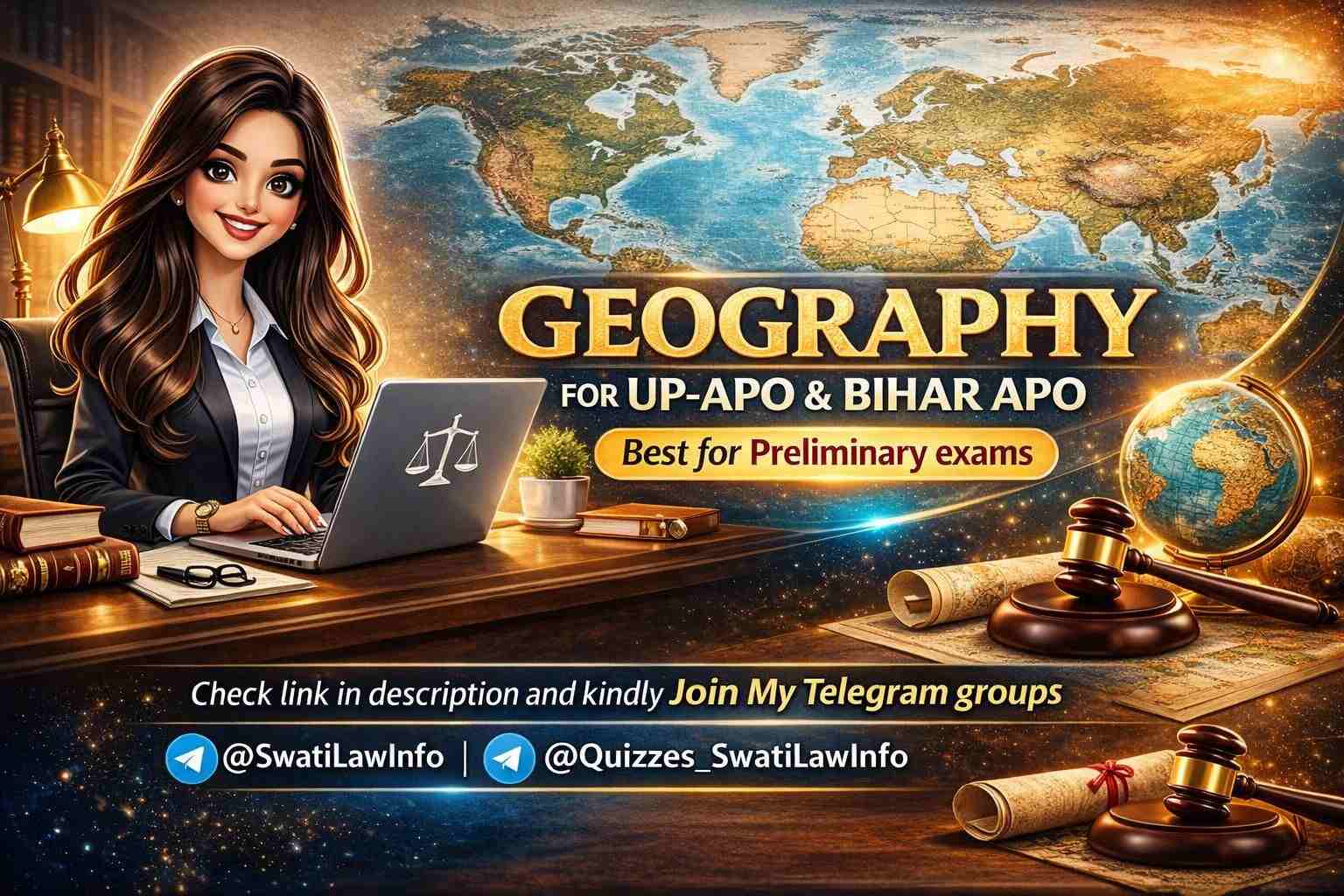 GEOGRAPHY (QUIZ IN HINDI AND ENGLISH) FOR UP-APO AND BIHAR APO BY SWATI LAW INFO
